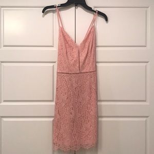 Pink Lace Spaghetti Strap Dress